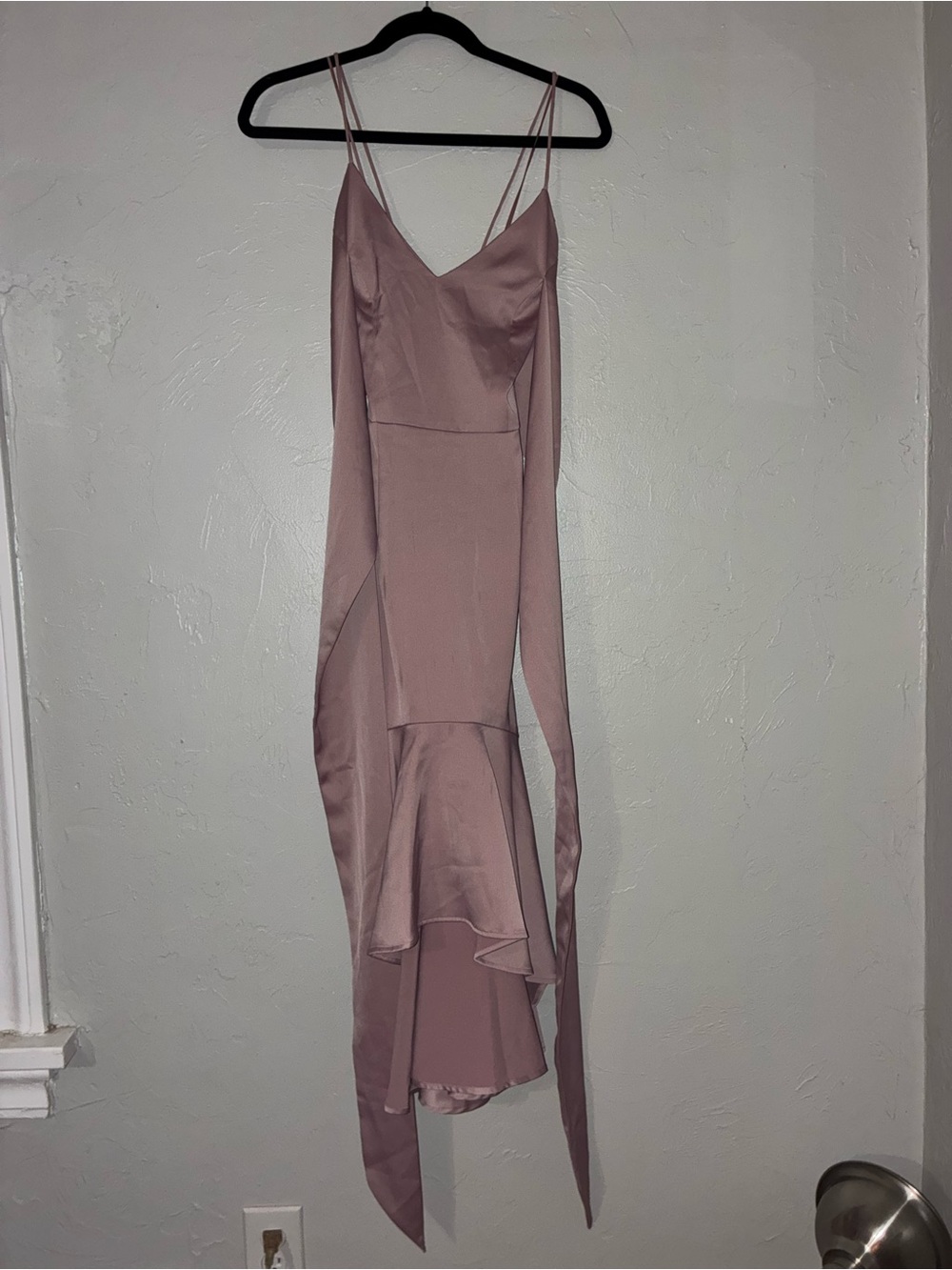 Gianni Bini Mauve Satin High-Low Slip Dress